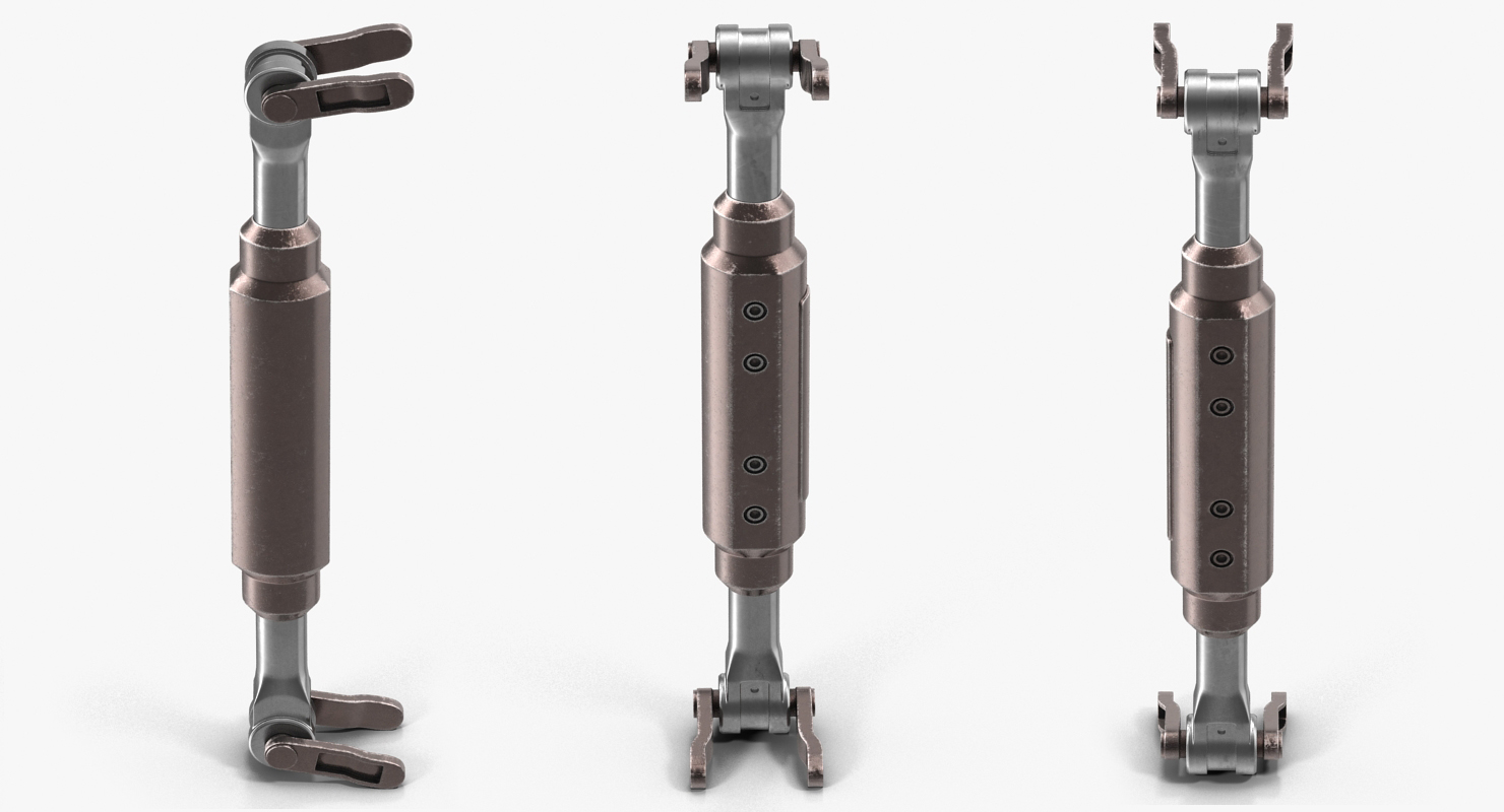 3D Anodized Ram Hydraulic Cylinders Set Sci Fi model