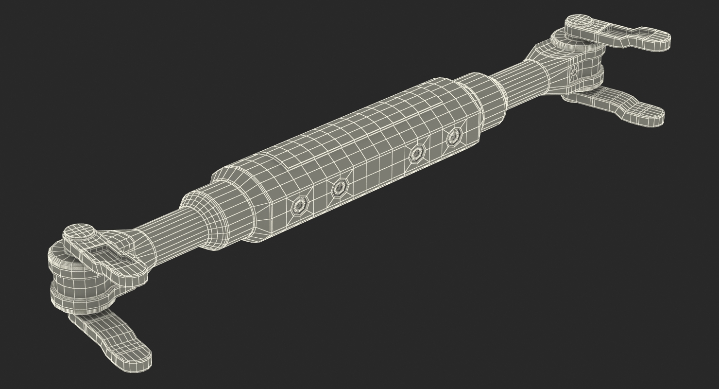 3D Anodized Ram Hydraulic Cylinders Set Sci Fi model