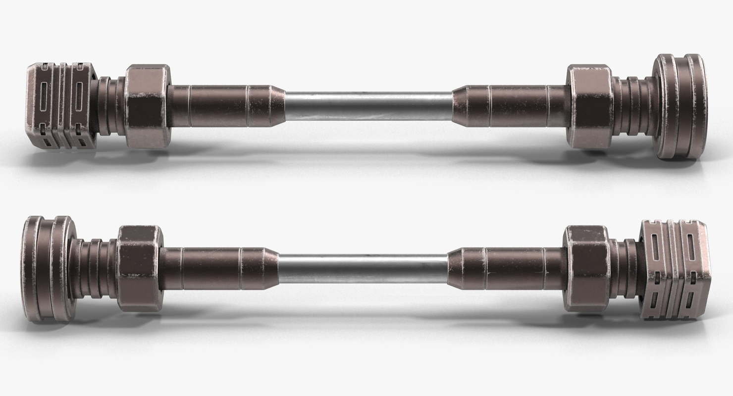 3D Anodized Ram Hydraulic Cylinders Set Sci Fi model