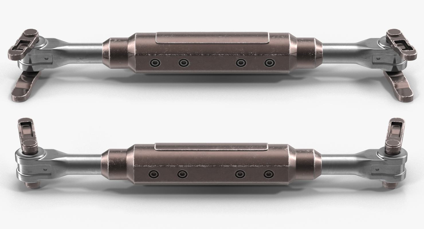 3D Anodized Ram Hydraulic Cylinders Set Sci Fi model