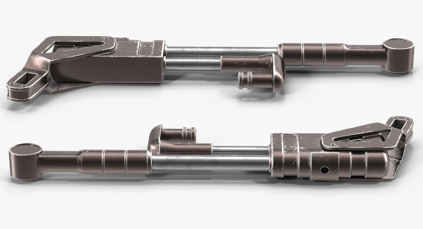 3D Anodized Ram Hydraulic Cylinders Set Sci Fi model