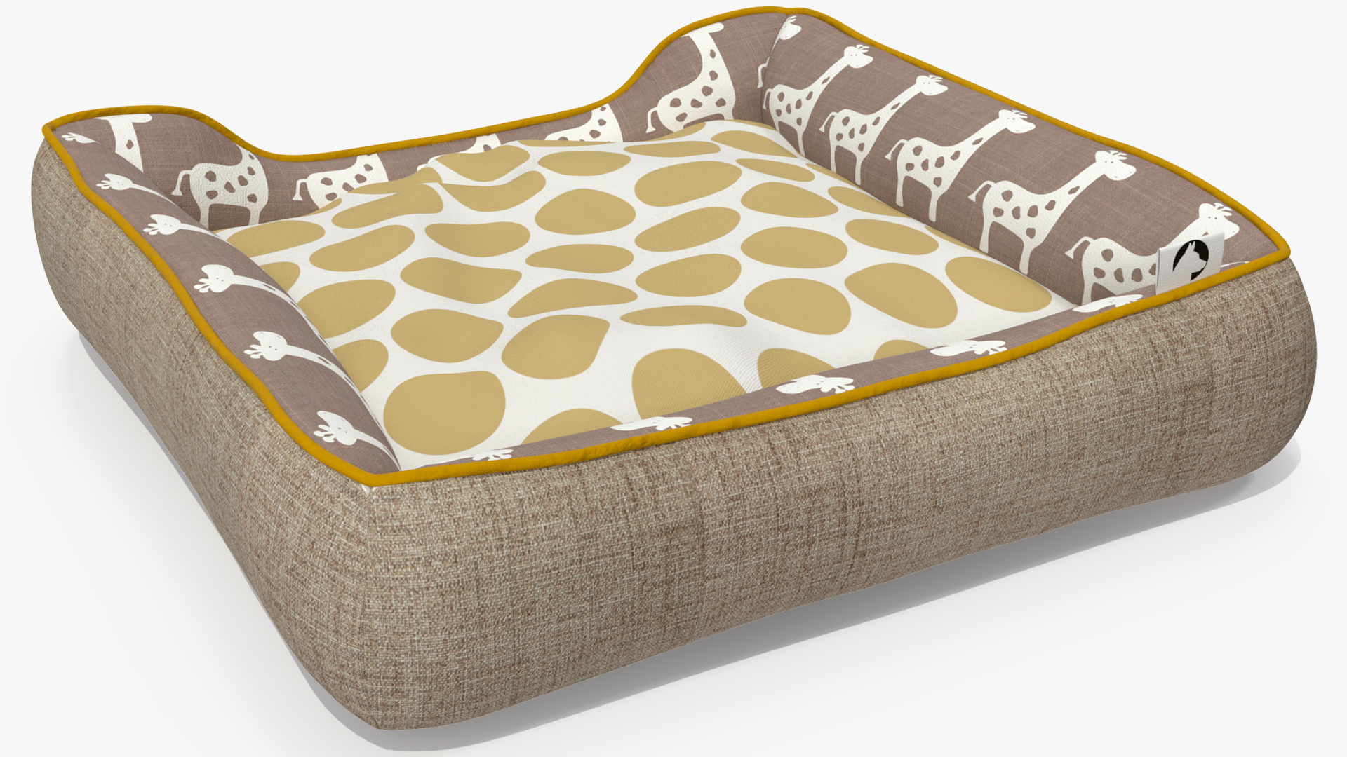 3D Bulldog Sleep in Pet Bed Fur model