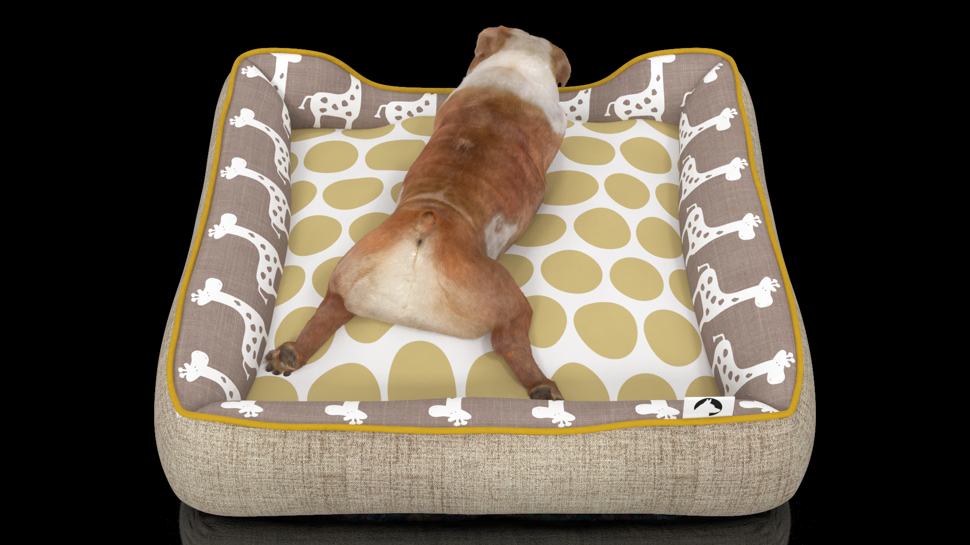 3D Bulldog Sleep in Pet Bed Fur model
