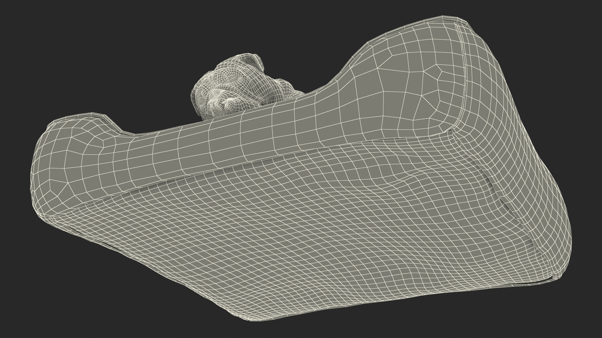 3D Bulldog Sleep in Pet Bed Fur model