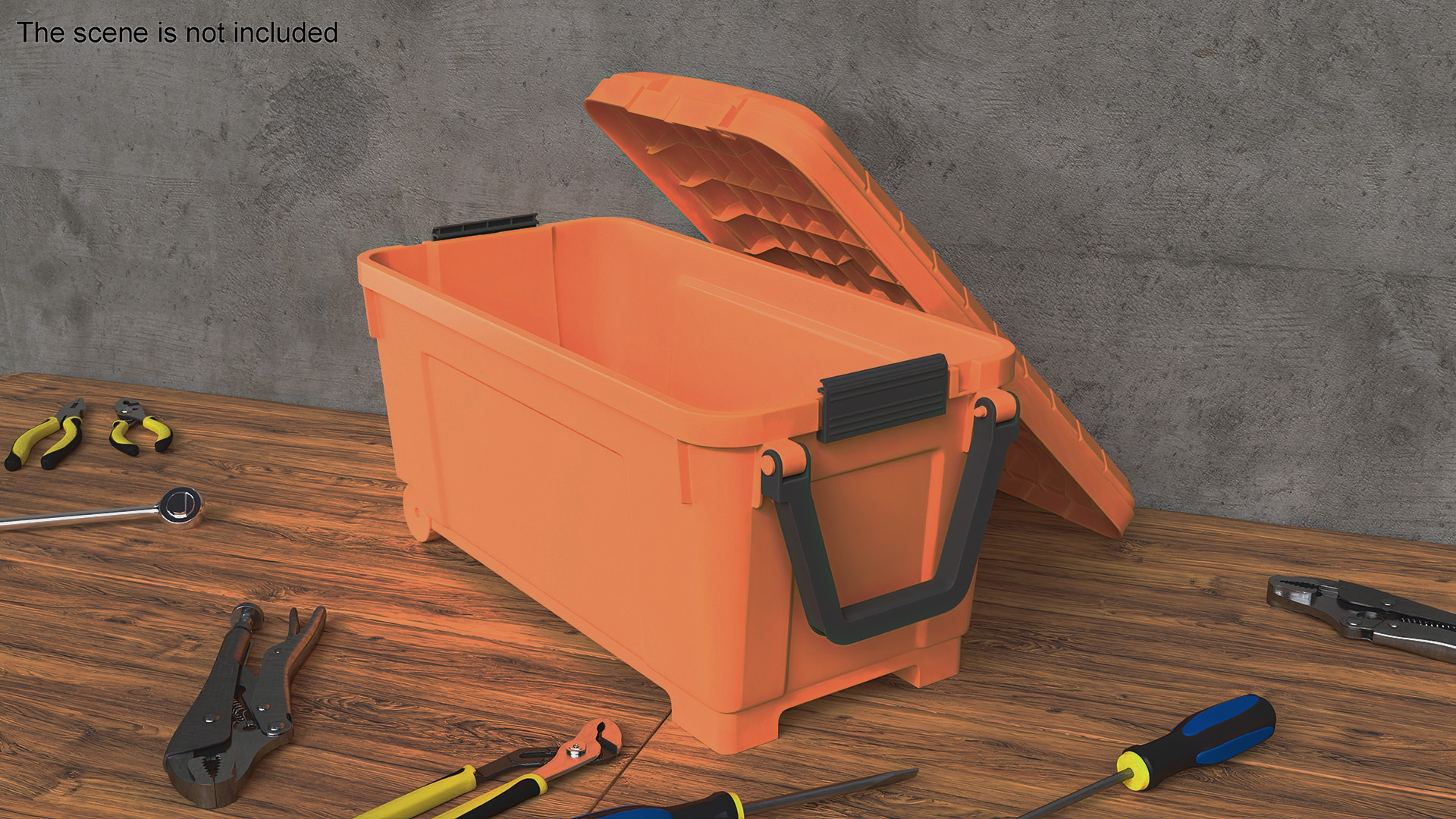 Plastic Toolbox Orange 3D