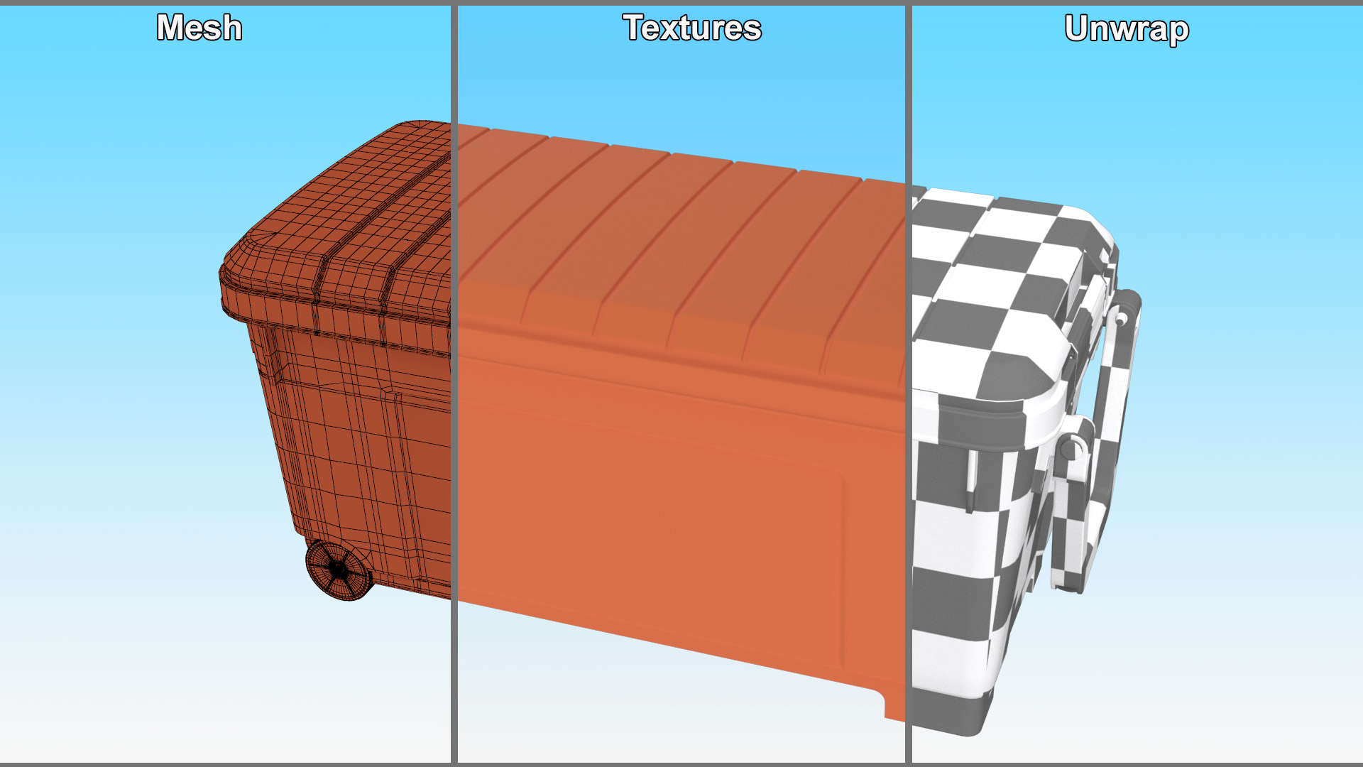 Plastic Toolbox Orange 3D