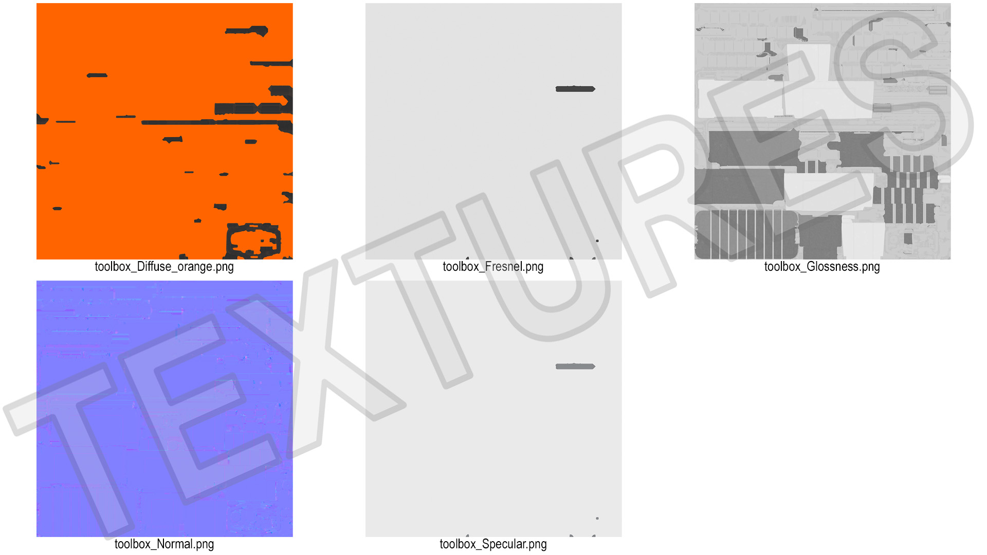 Plastic Toolbox Orange 3D