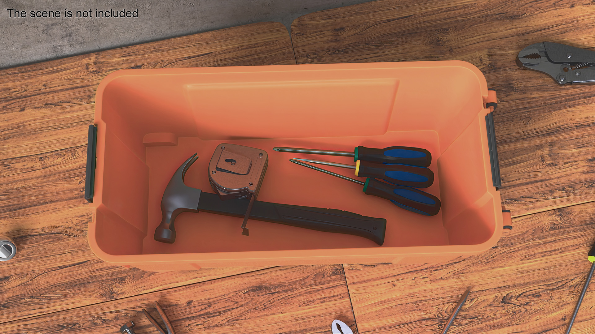 Plastic Toolbox Orange 3D
