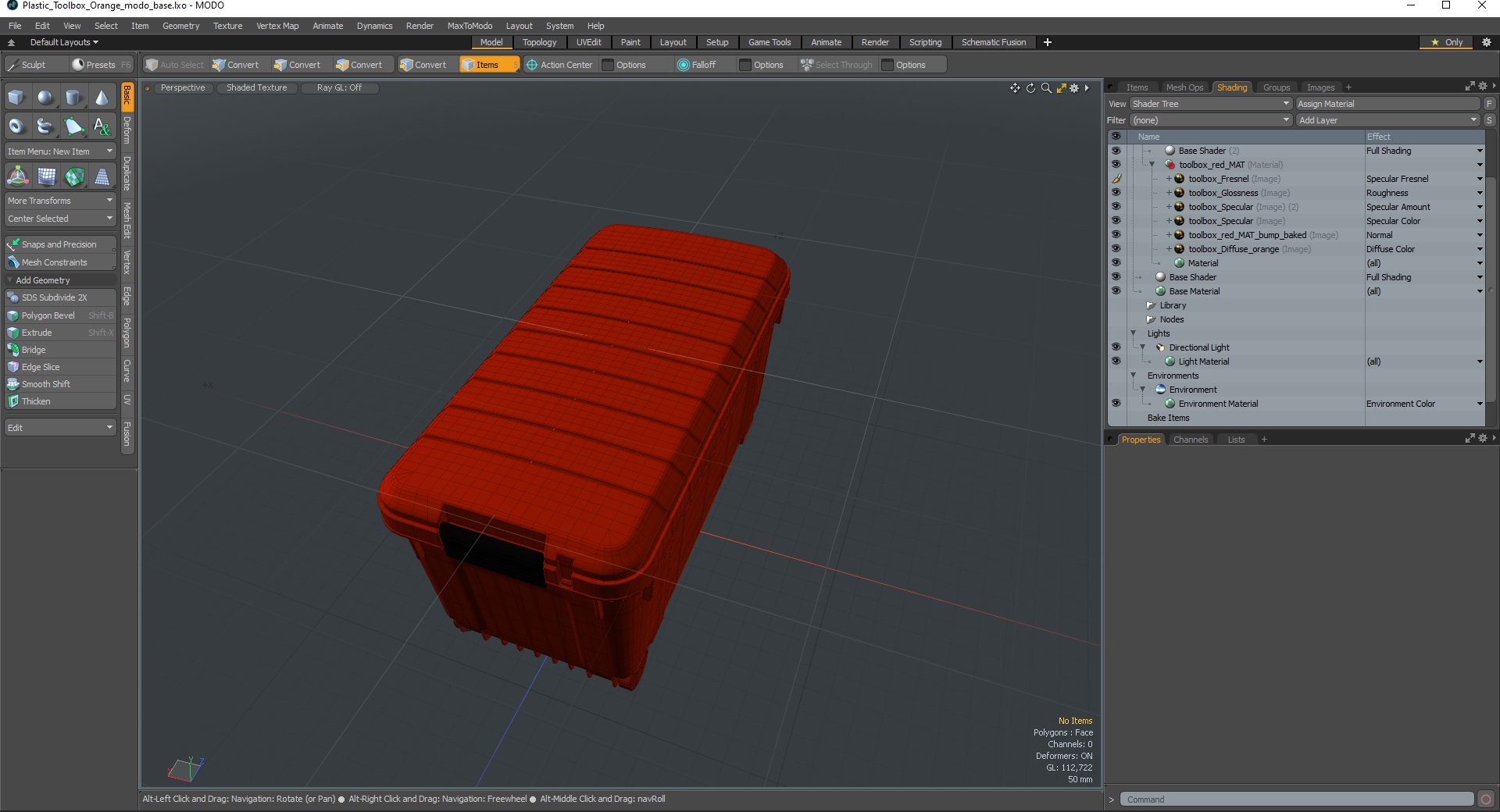 Plastic Toolbox Orange 3D