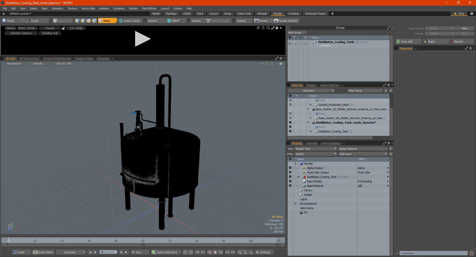 3D model Distillation Cooling Tank