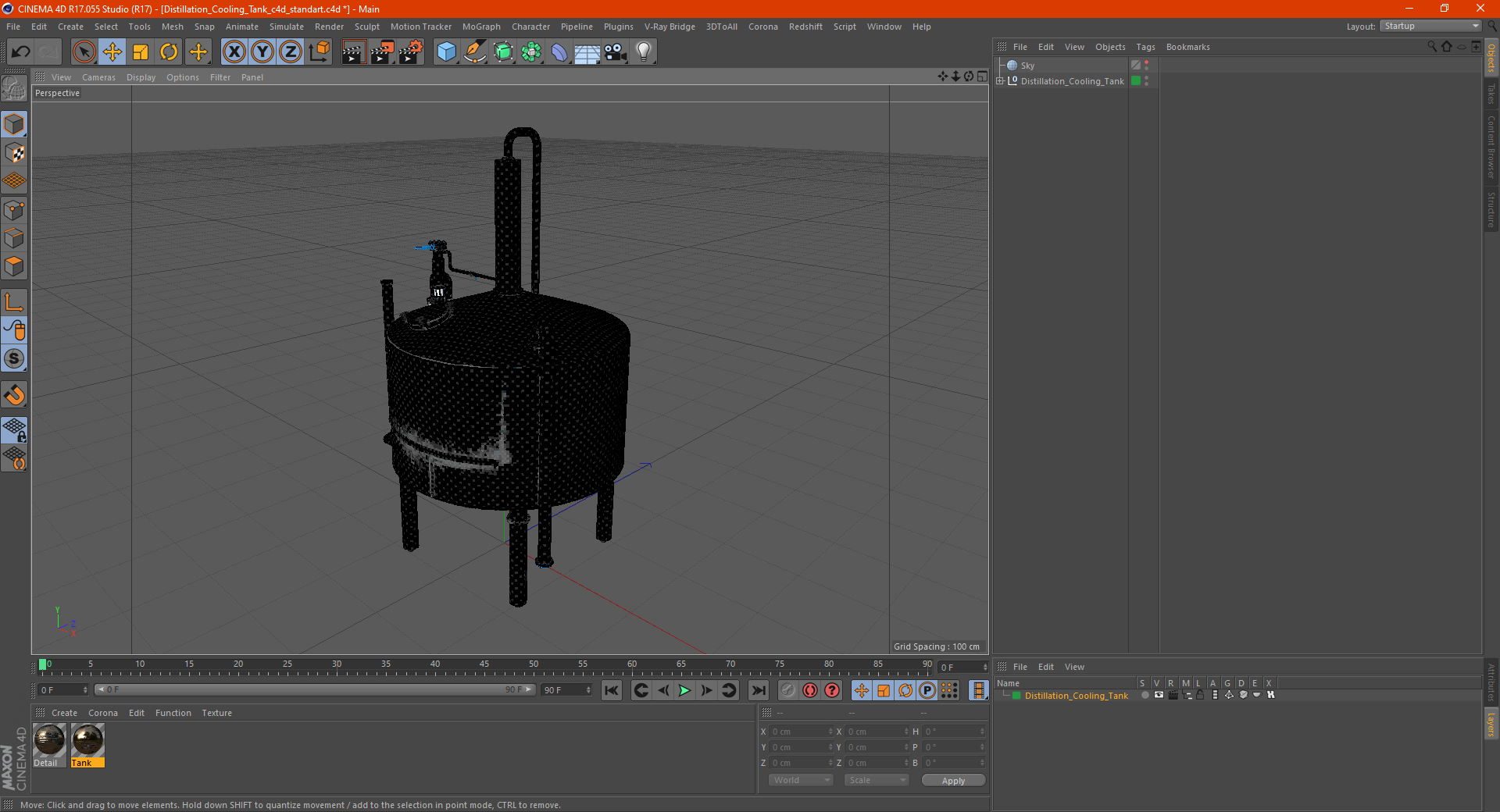 3D model Distillation Cooling Tank
