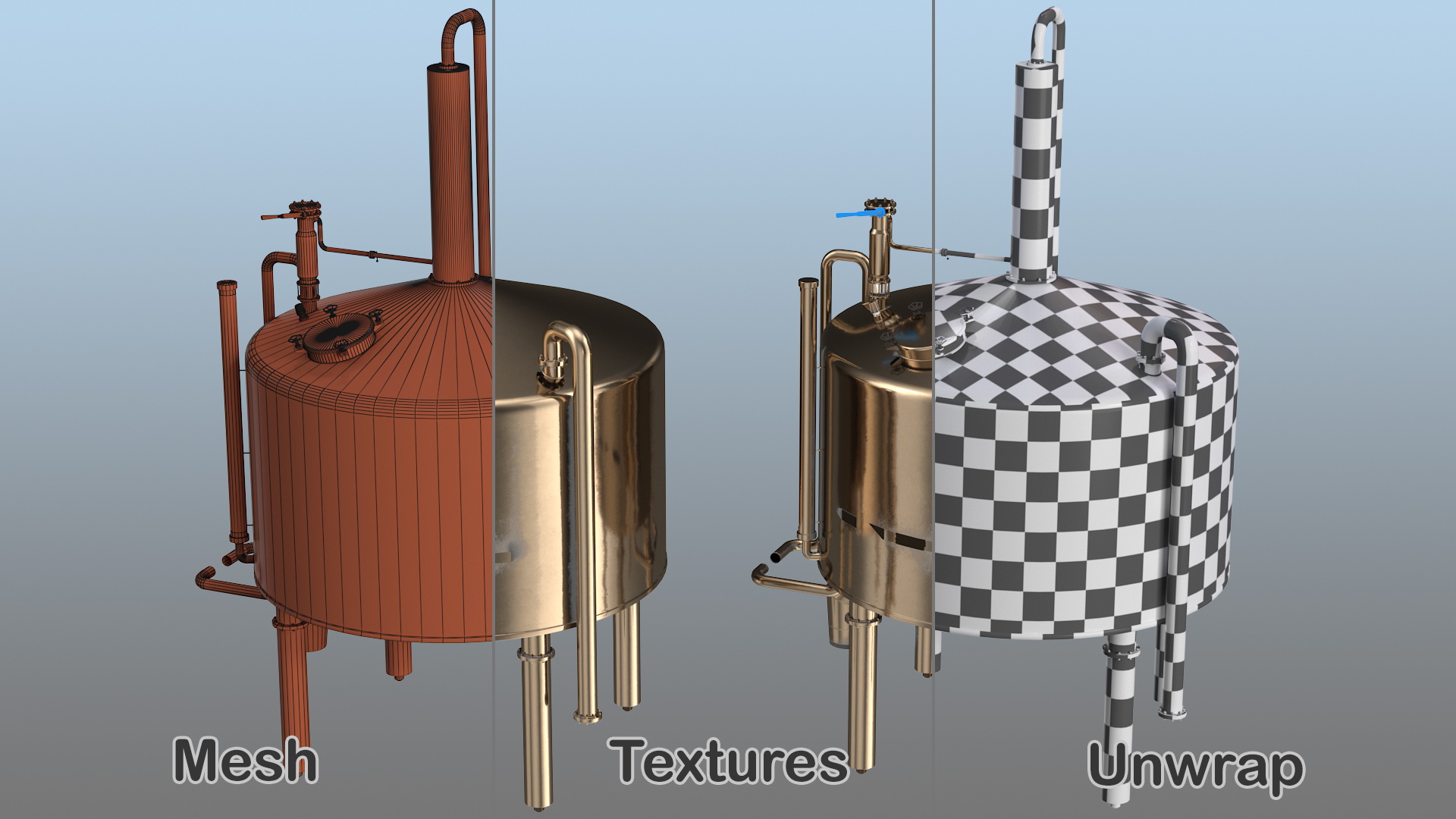 3D model Distillation Cooling Tank