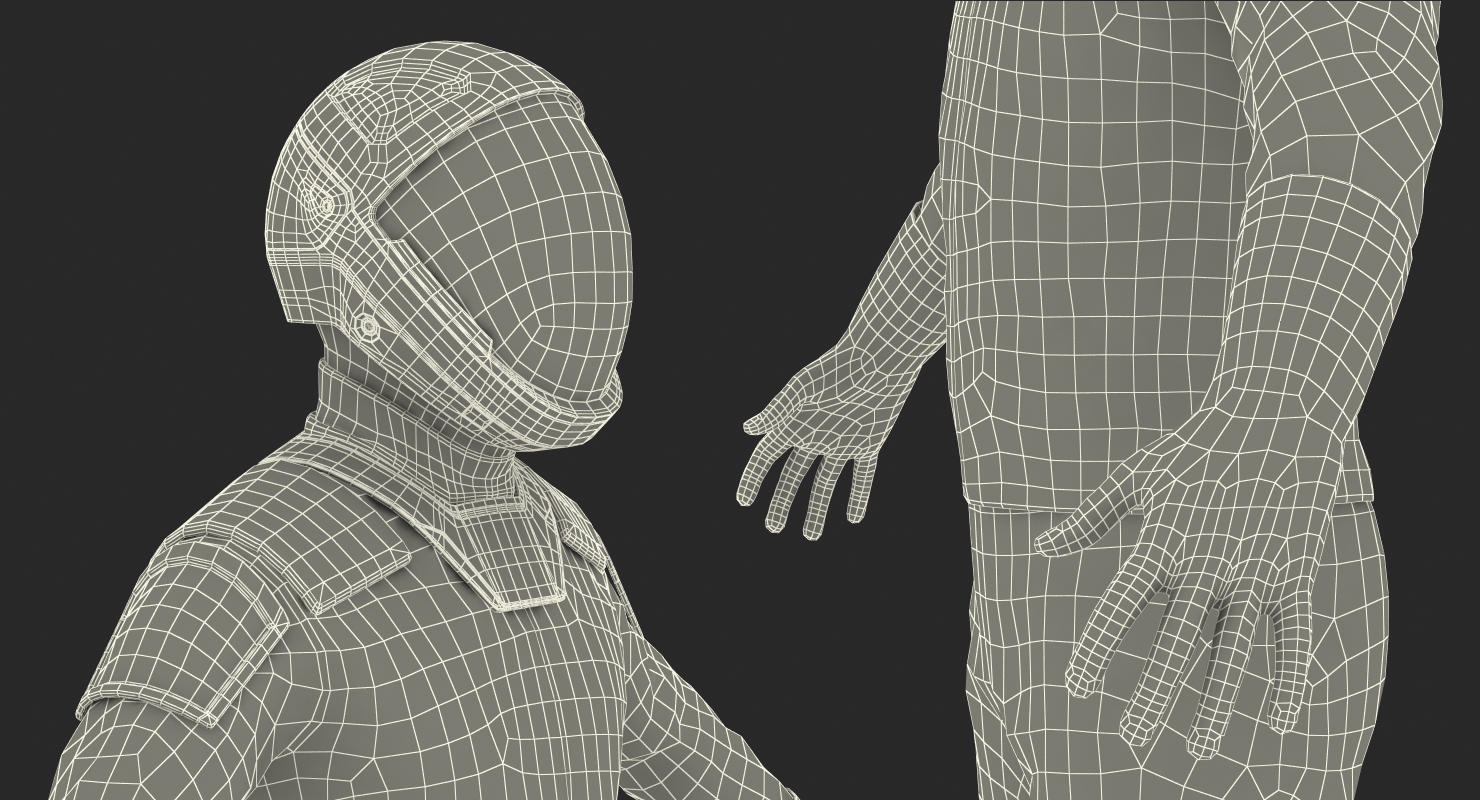 Sci Fi Astronaut Suit Black Rigged 3D model