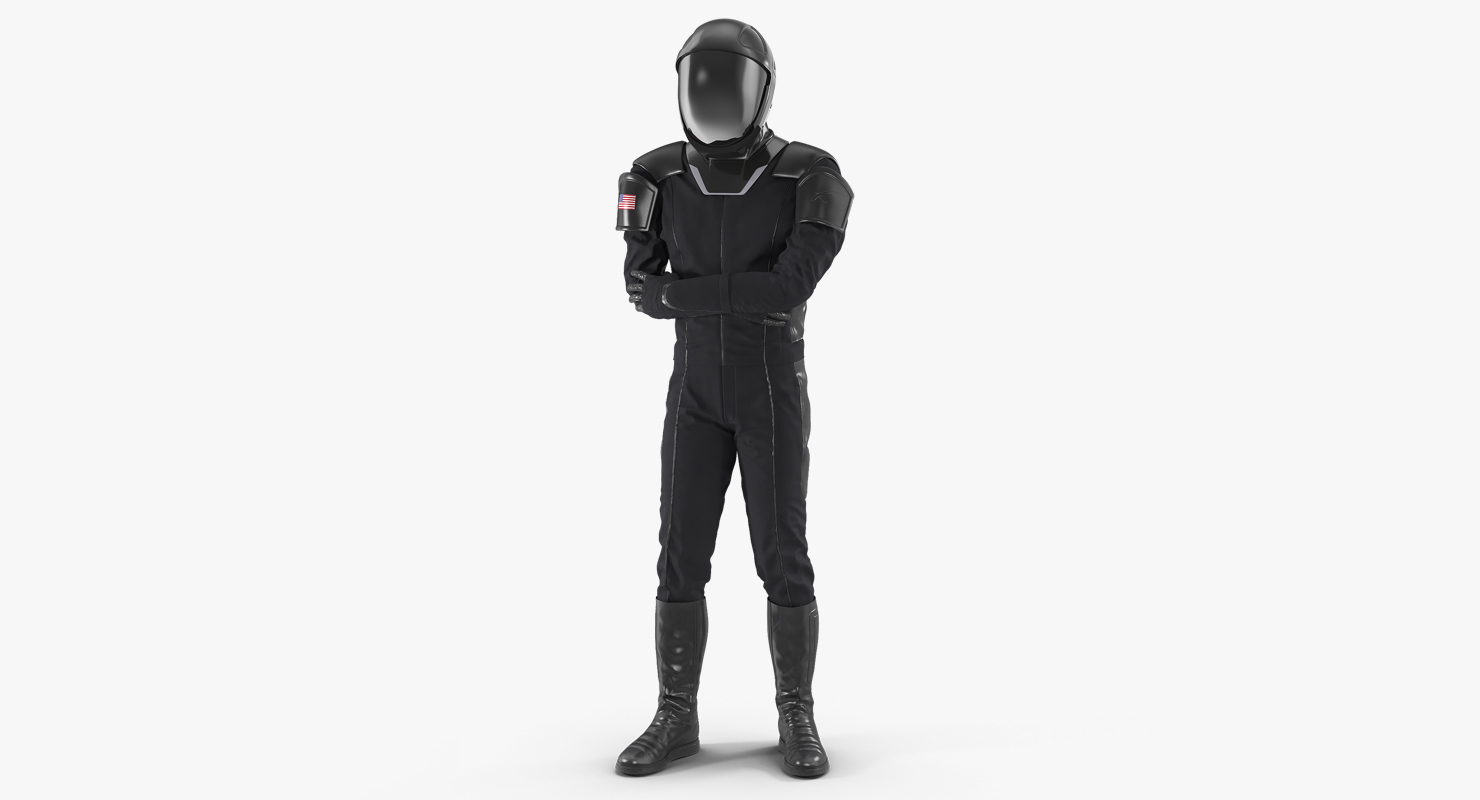 Sci Fi Astronaut Suit Black Rigged 3D model