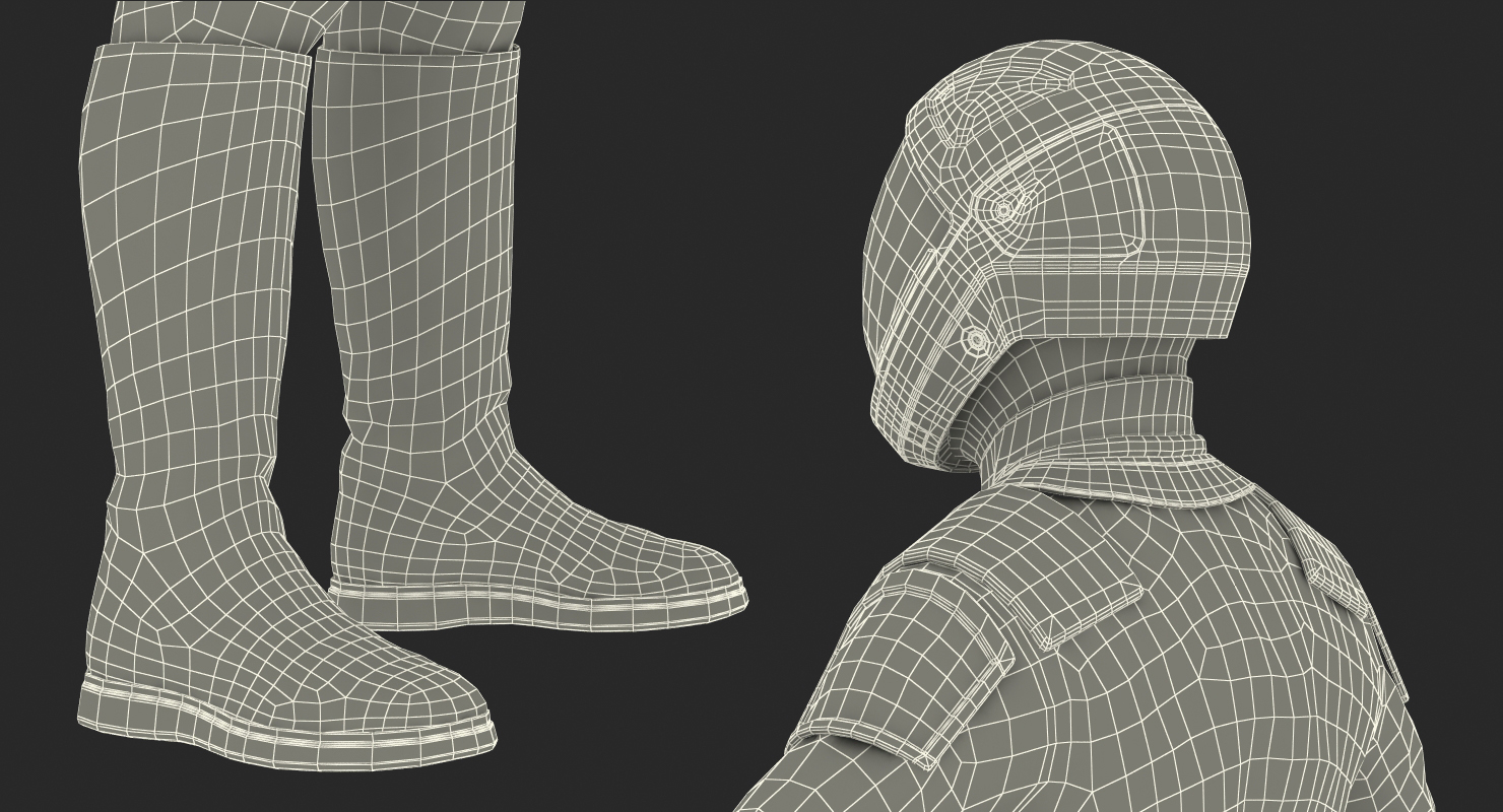 Sci Fi Astronaut Suit Black Rigged 3D model