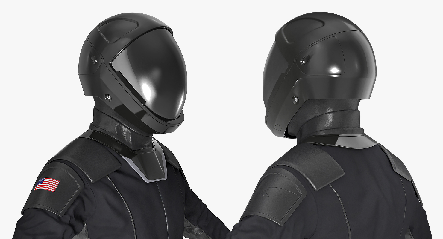 Sci Fi Astronaut Suit Black Rigged 3D model