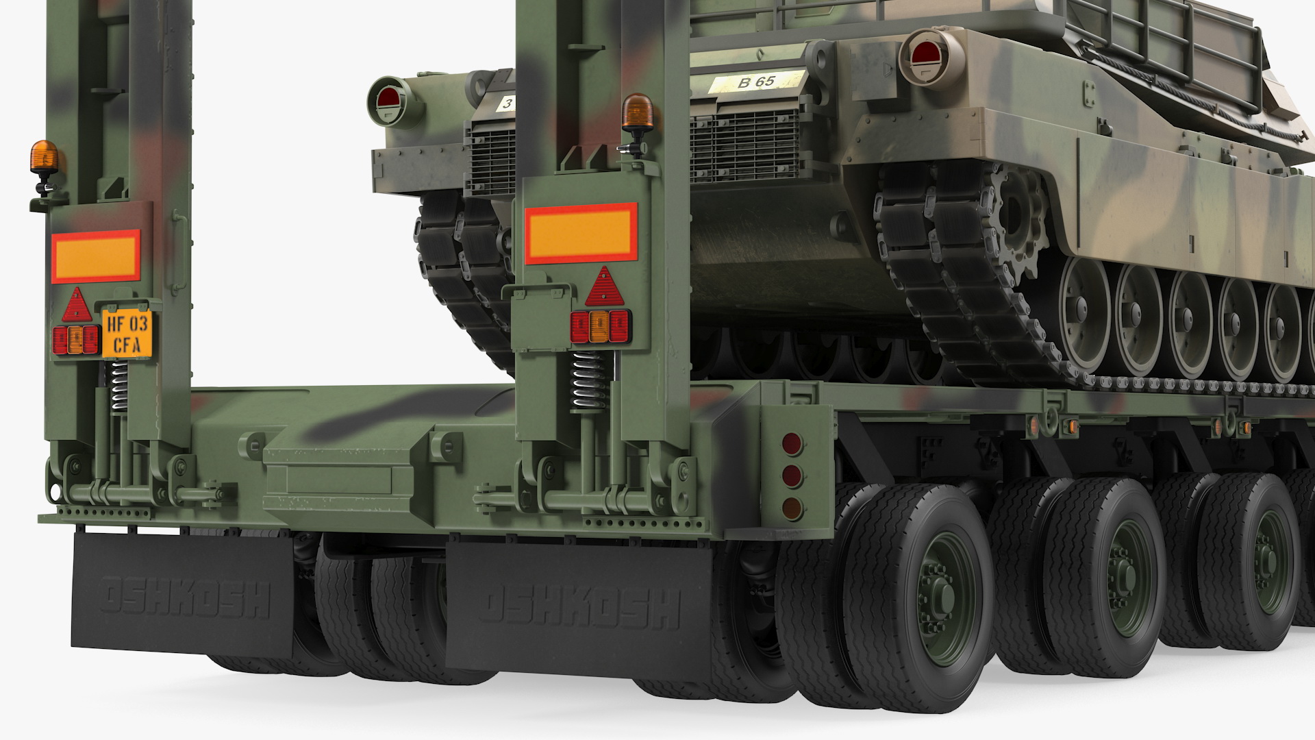 3D model Tank Transporter M1000 Semi-Trailer with M1 Abrams