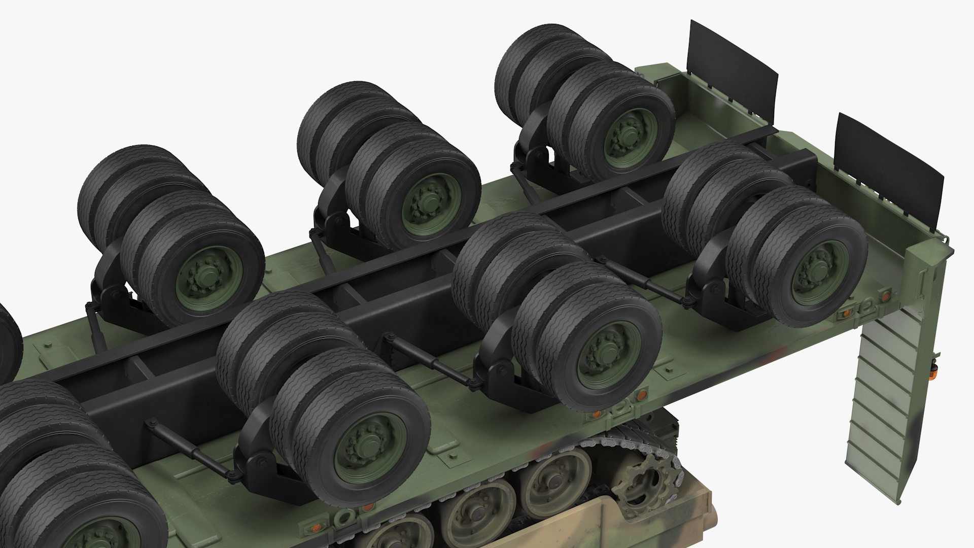 3D model Tank Transporter M1000 Semi-Trailer with M1 Abrams