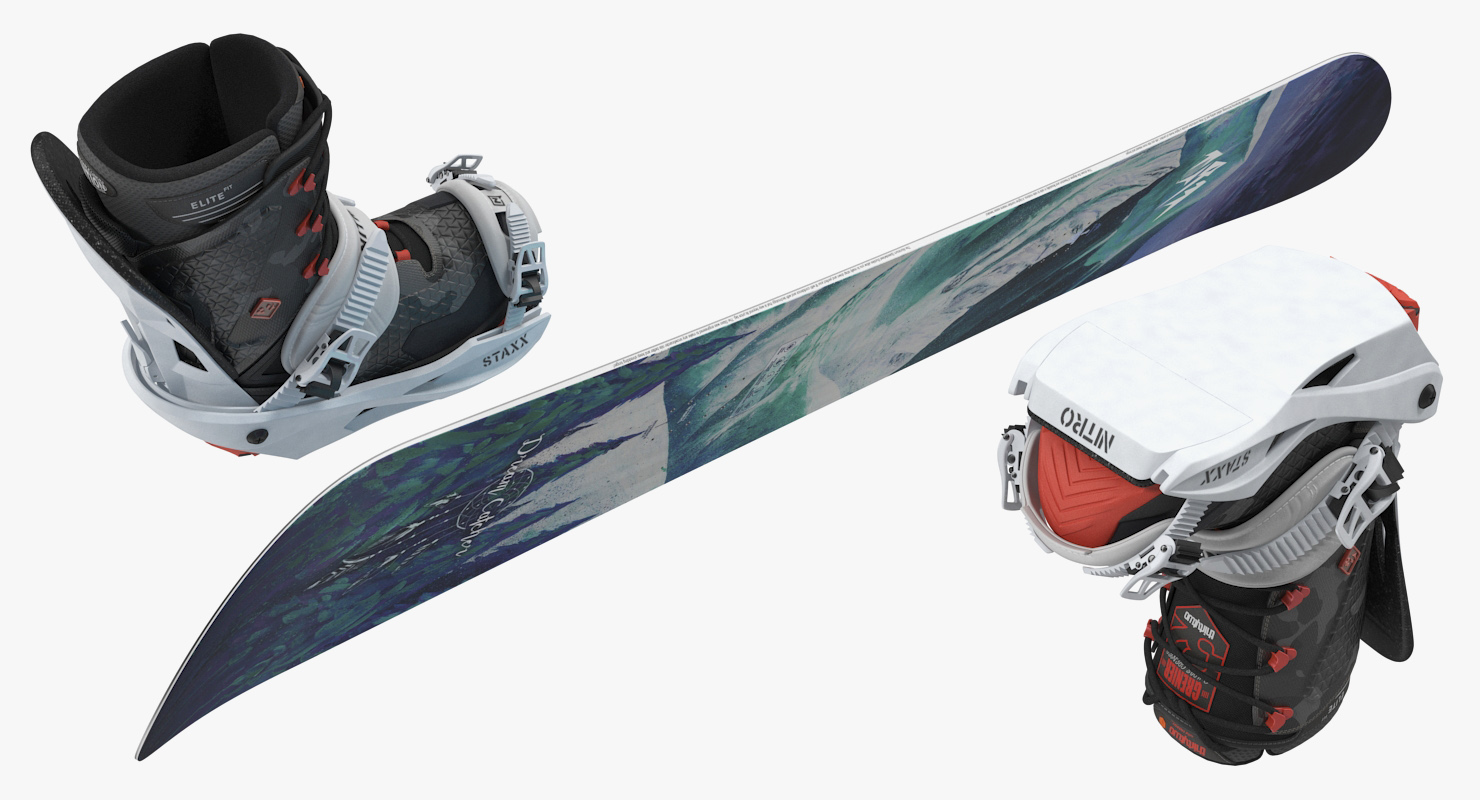 Snowboard Jones with Bindings and Boots 3D model
