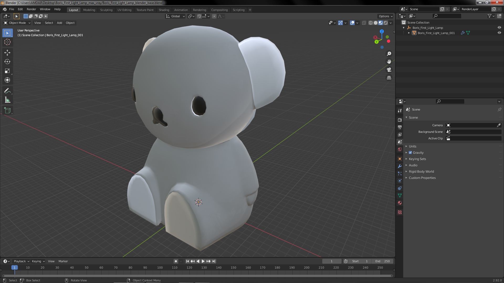 Boris First Light Lamp 3D
