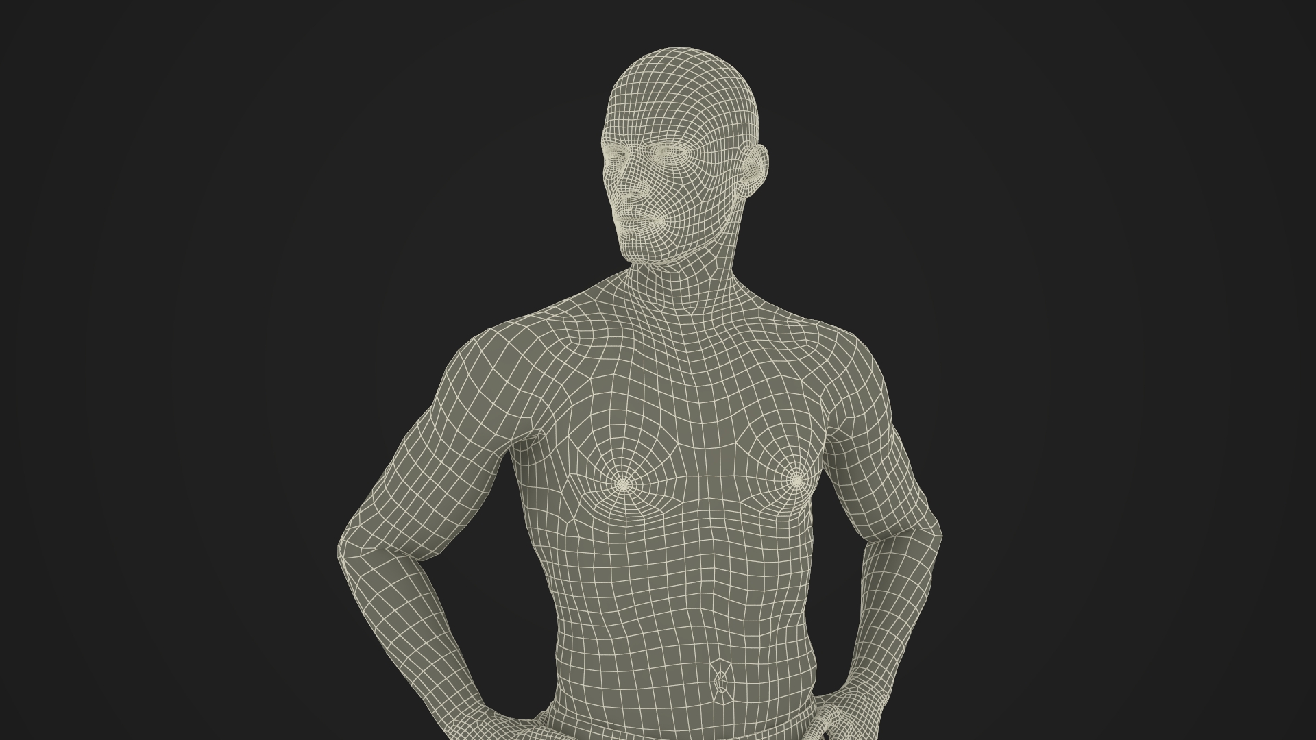 Male Athletic Anatomy Figure Posing Fur 3D model