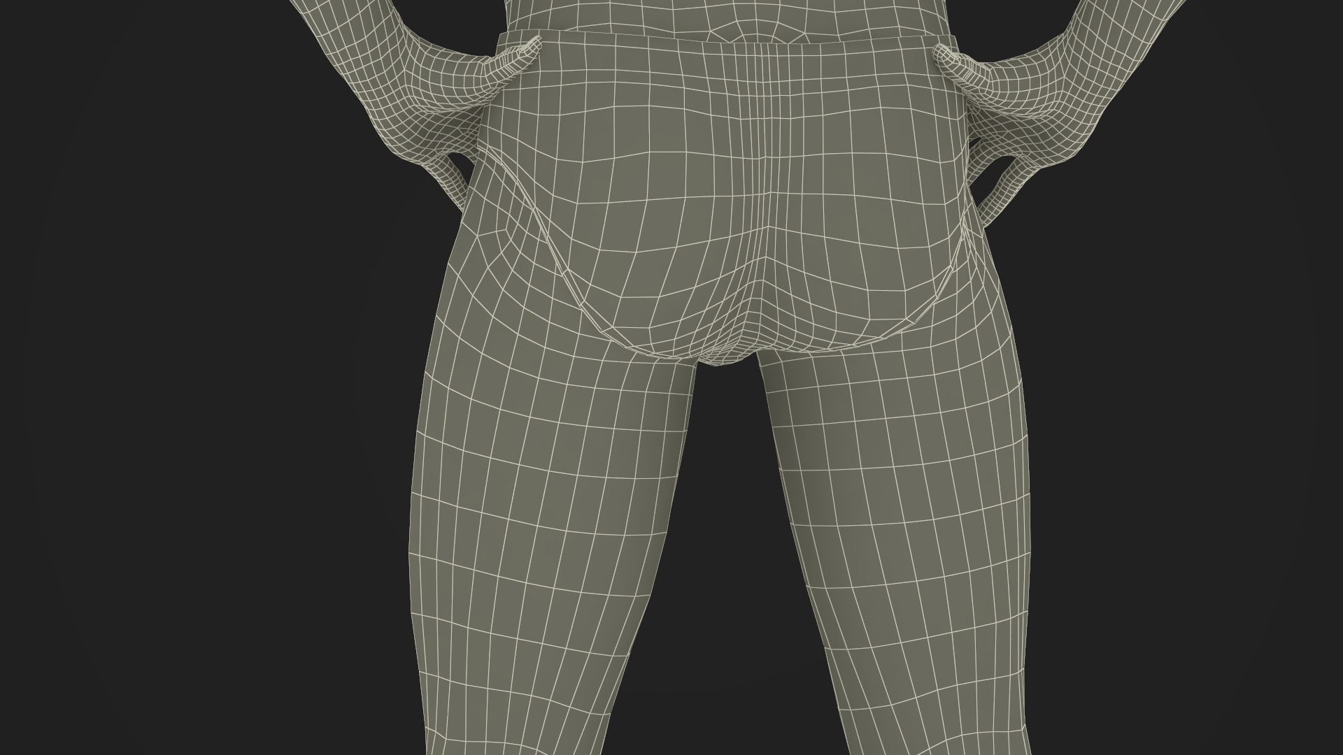 Male Athletic Anatomy Figure Posing Fur 3D model