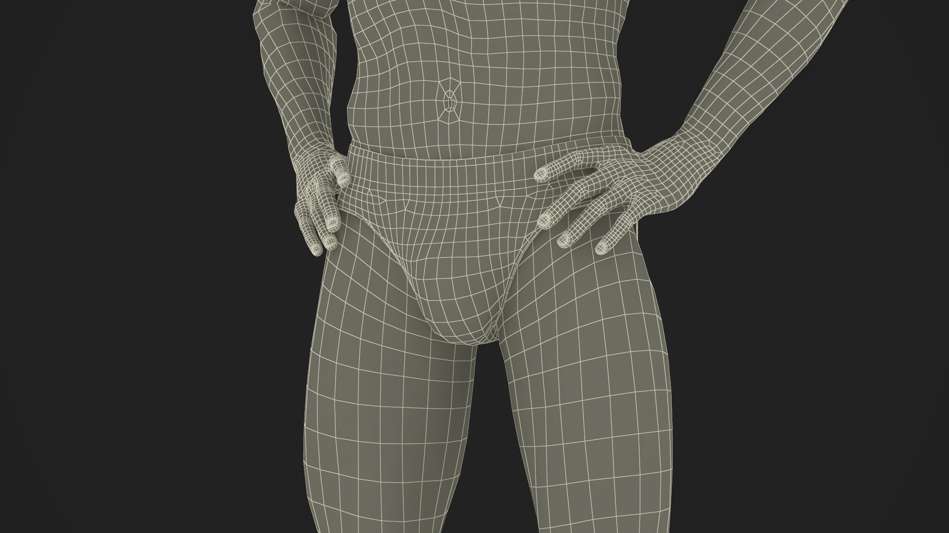 Male Athletic Anatomy Figure Posing Fur 3D model