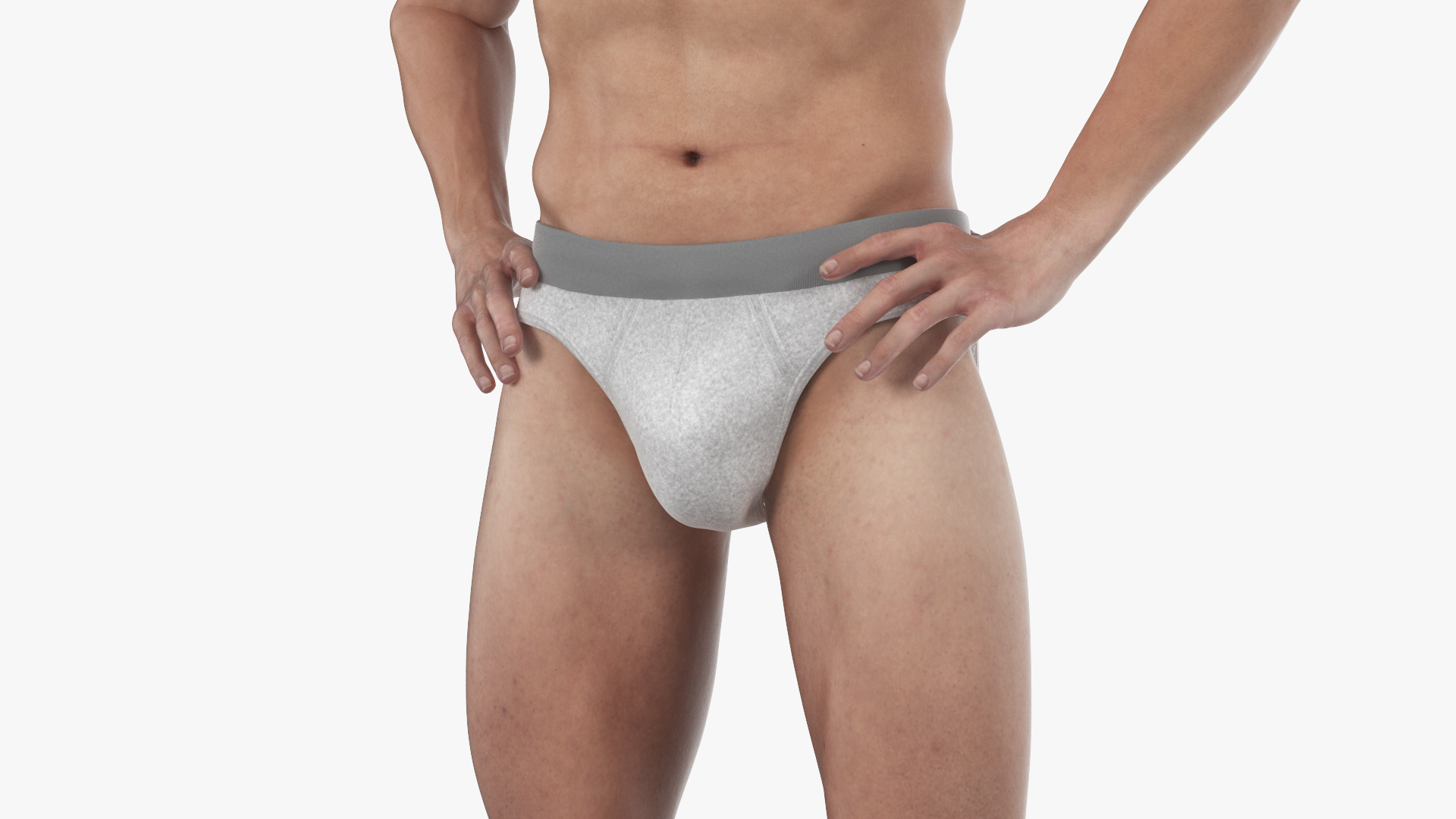 Male Athletic Anatomy Figure Posing Fur 3D model