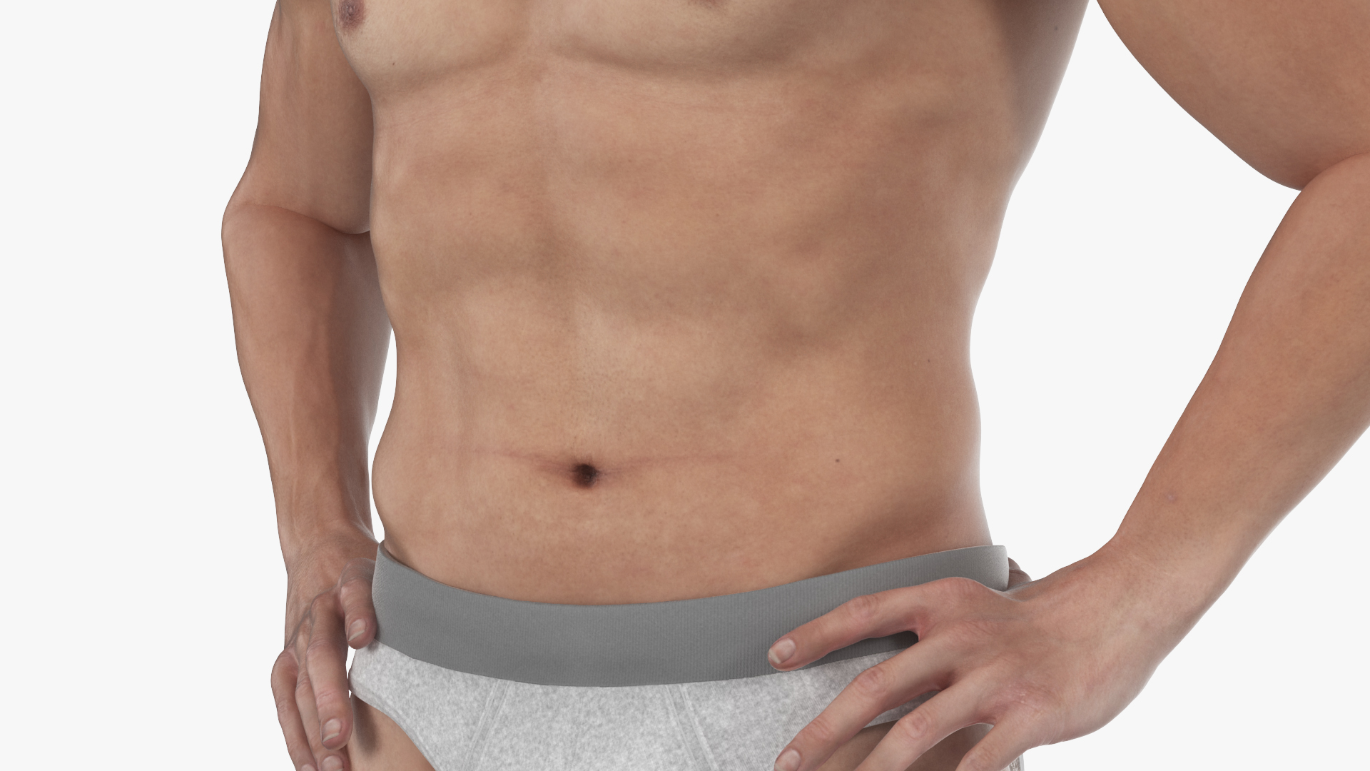 Male Athletic Anatomy Figure Posing Fur 3D model