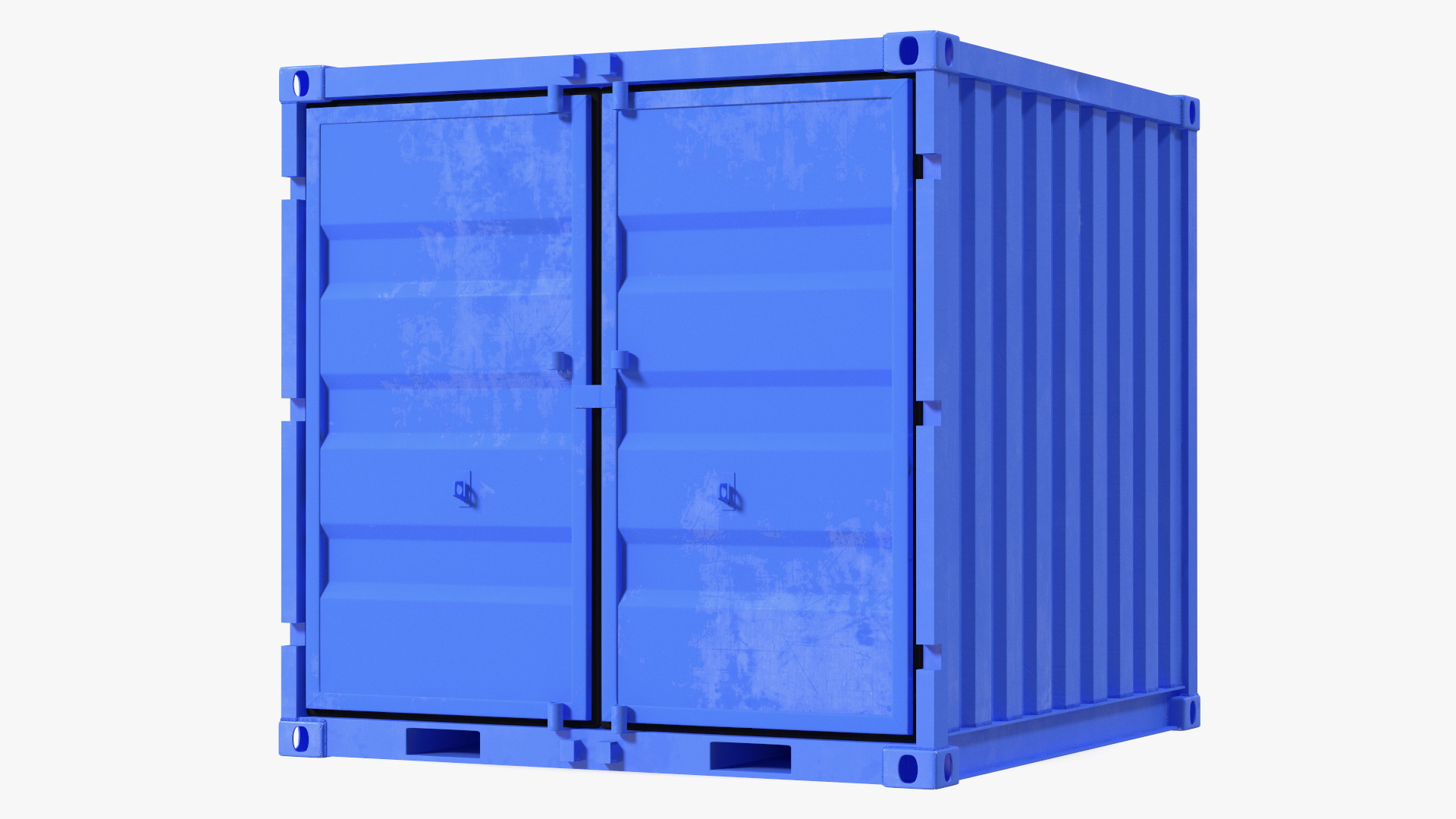 8ft Shipping Container Blue 3D