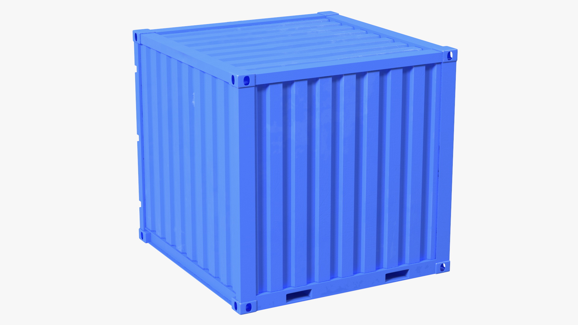 8ft Shipping Container Blue 3D