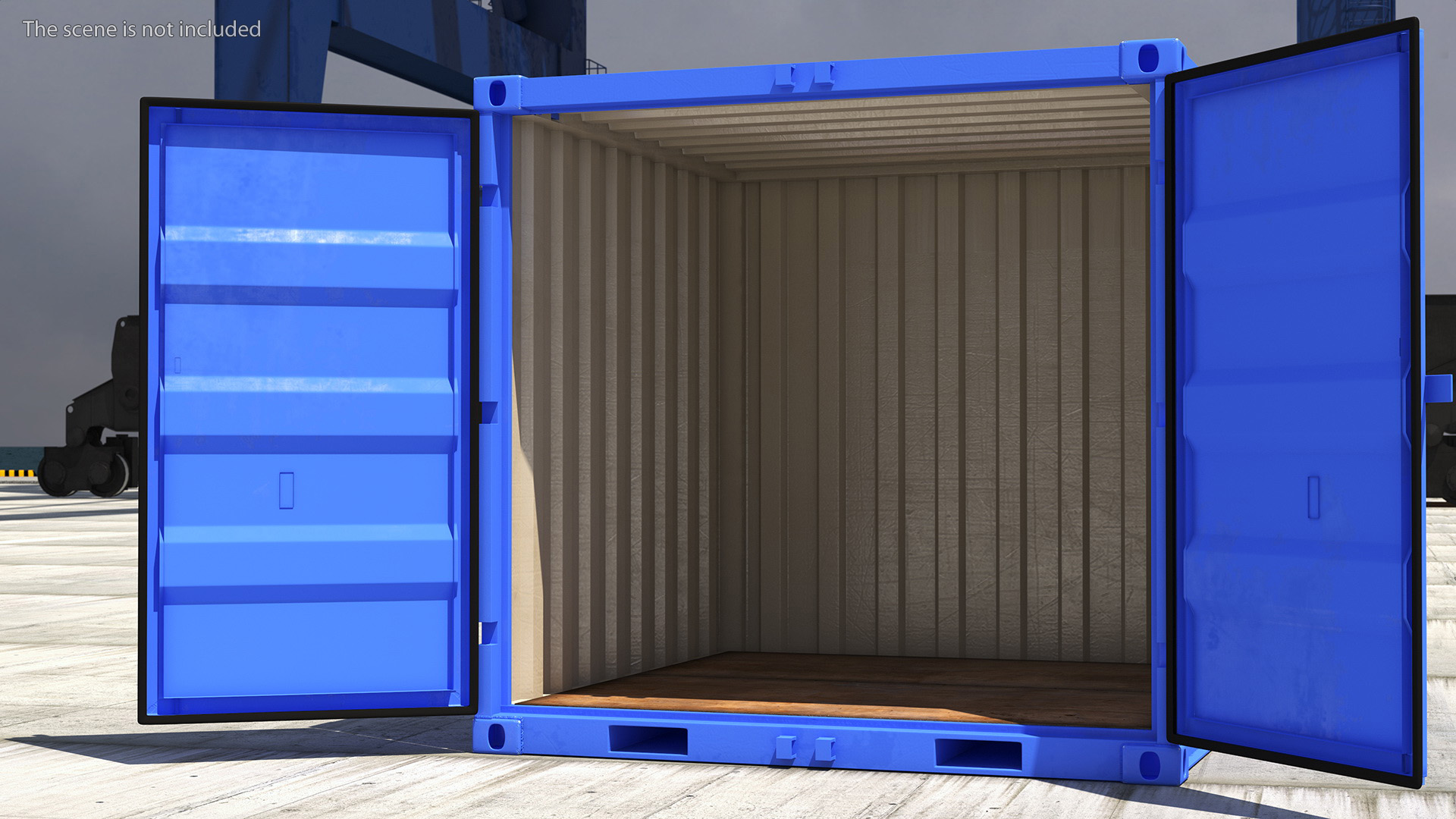 8ft Shipping Container Blue 3D