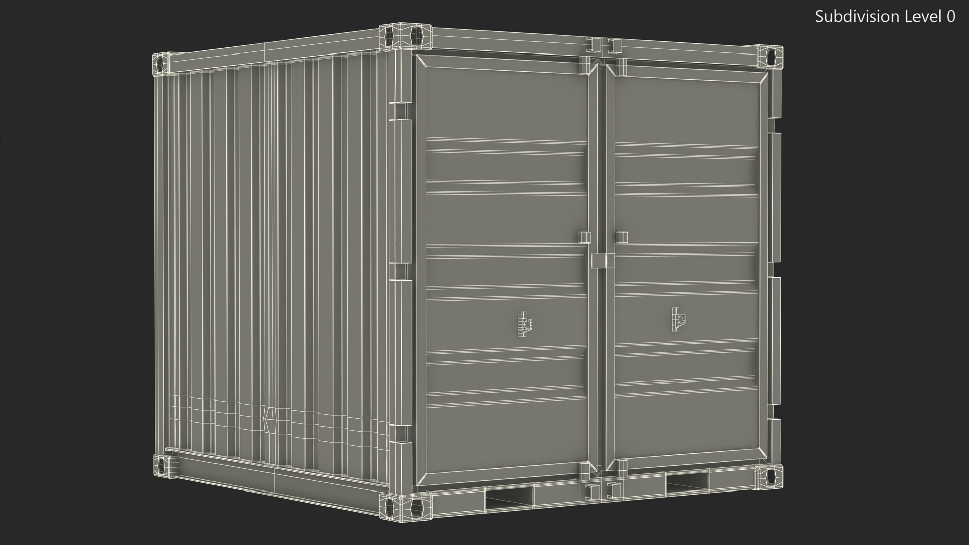 8ft Shipping Container Blue 3D
