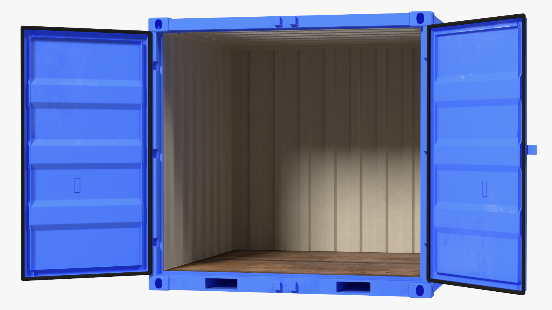 8ft Shipping Container Blue 3D