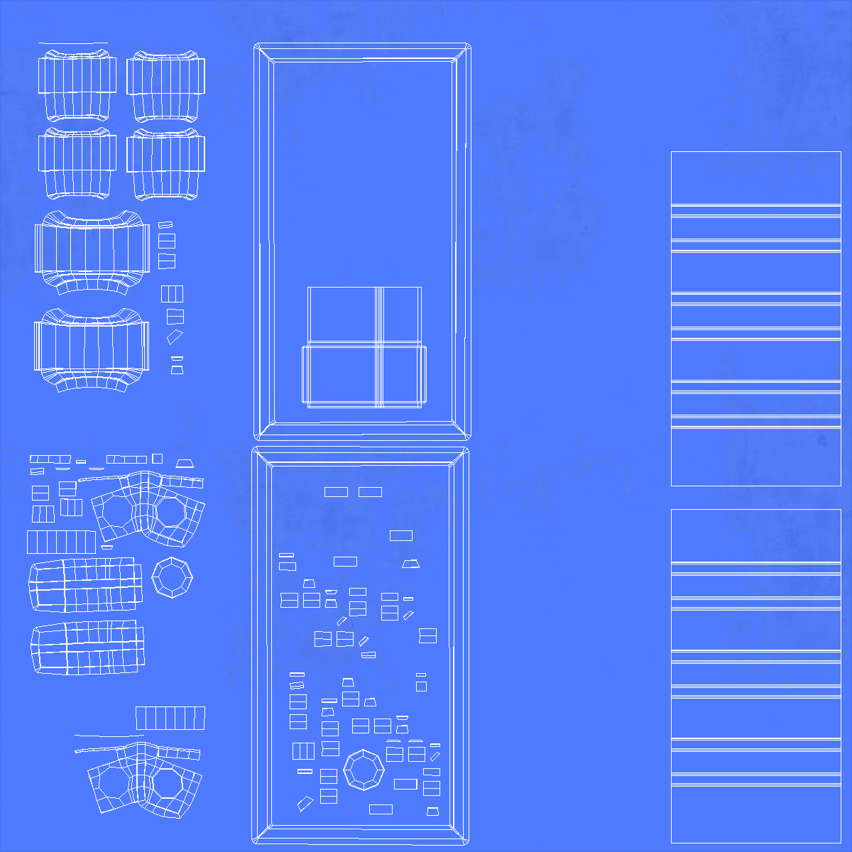 8ft Shipping Container Blue 3D