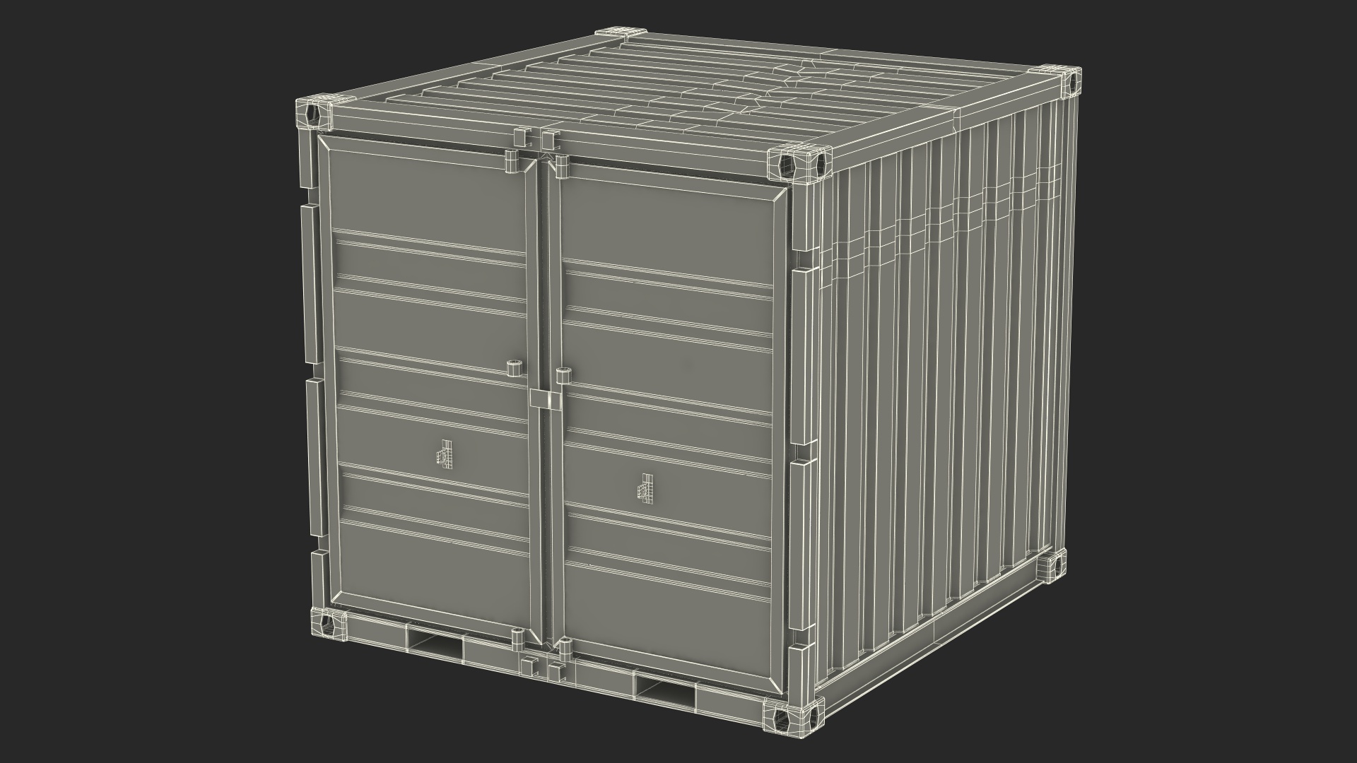 8ft Shipping Container Blue 3D