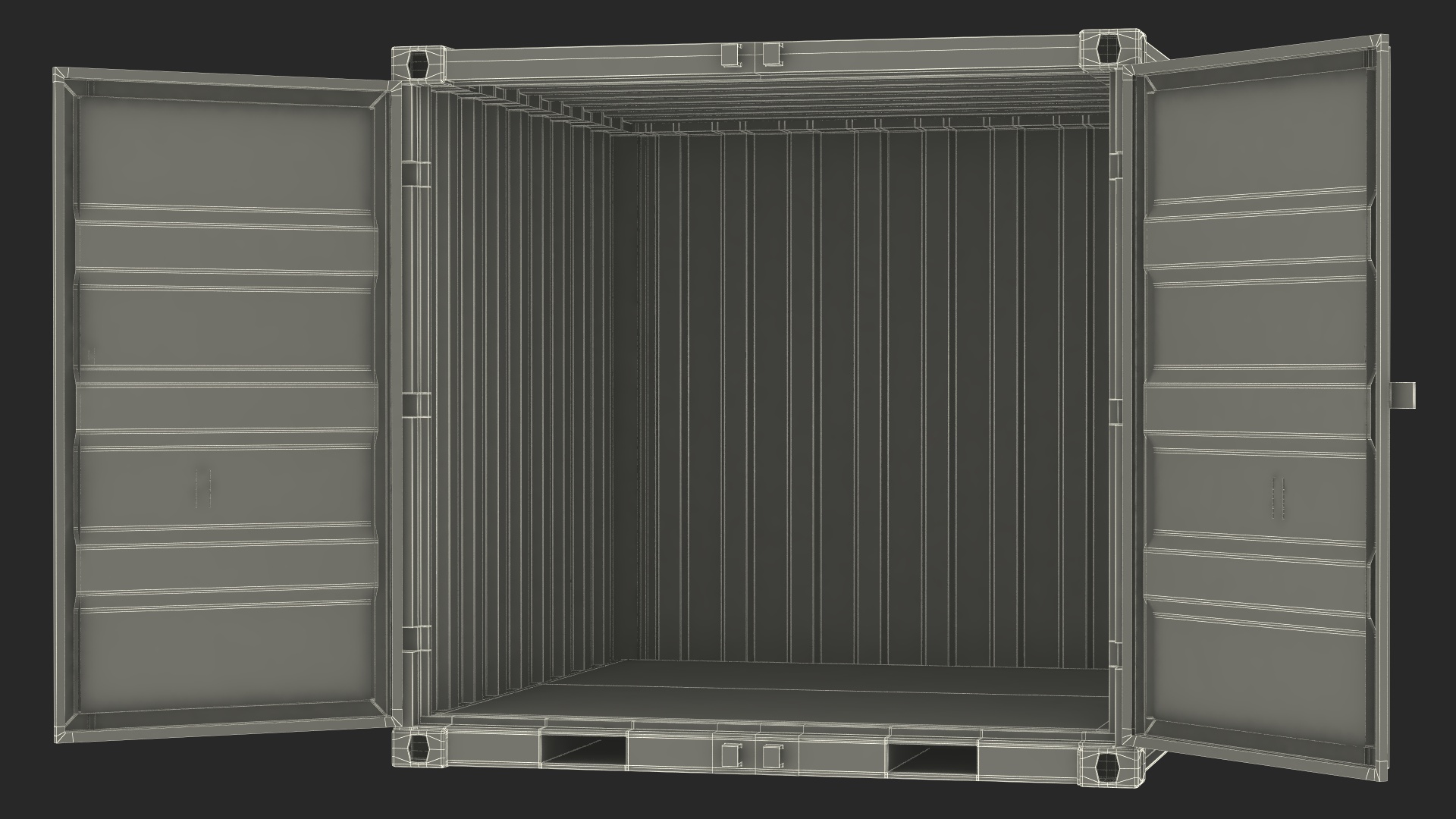 8ft Shipping Container Blue 3D
