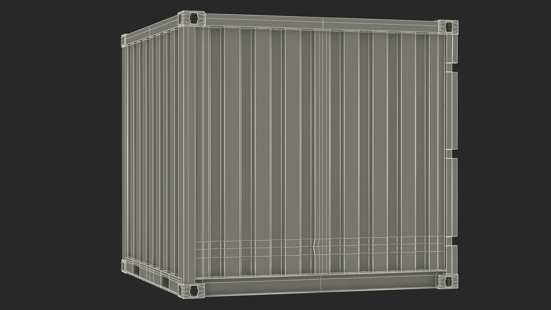 8ft Shipping Container Blue 3D