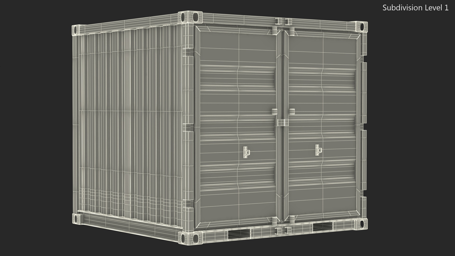 8ft Shipping Container Blue 3D