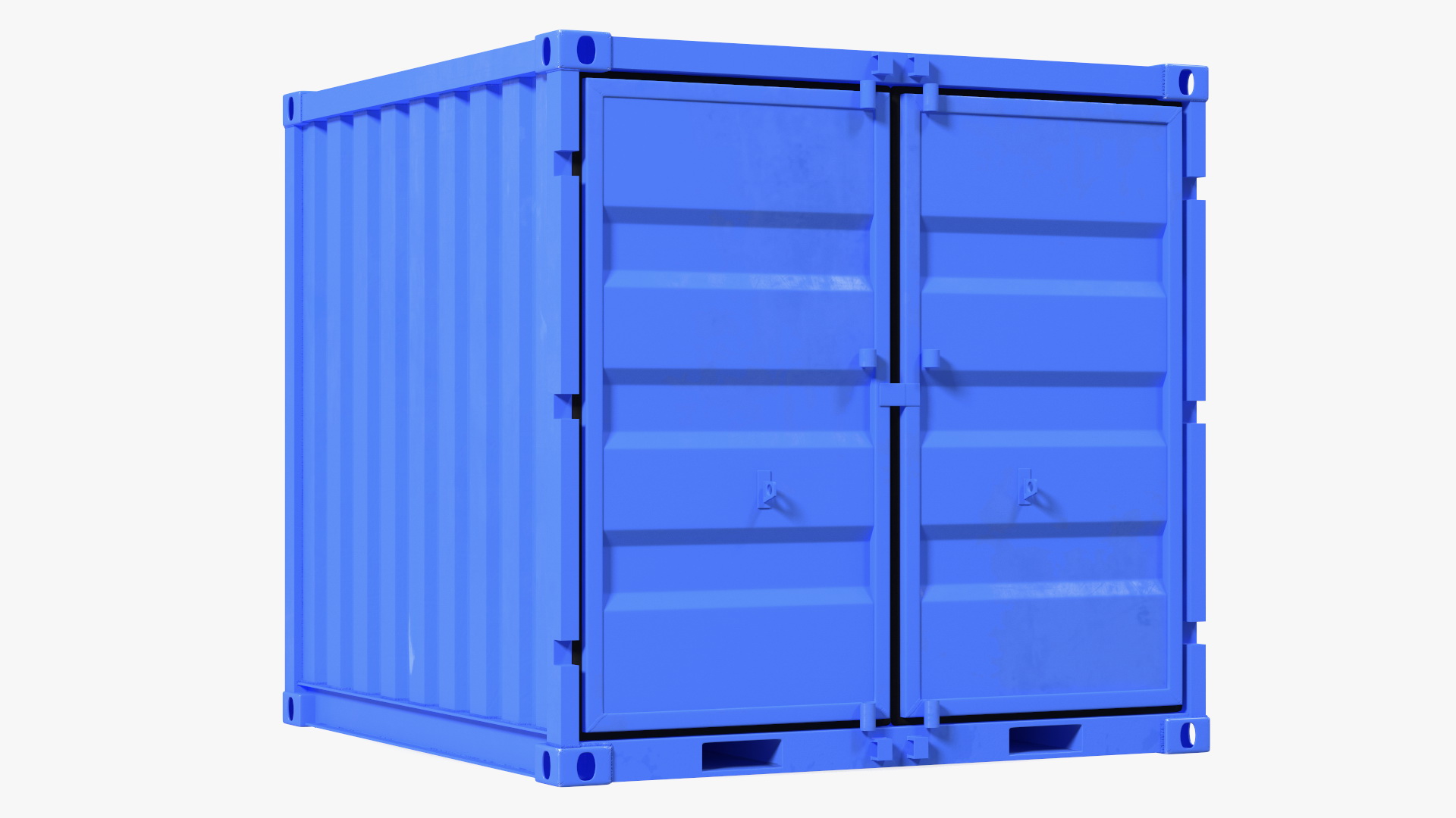 8ft Shipping Container Blue 3D