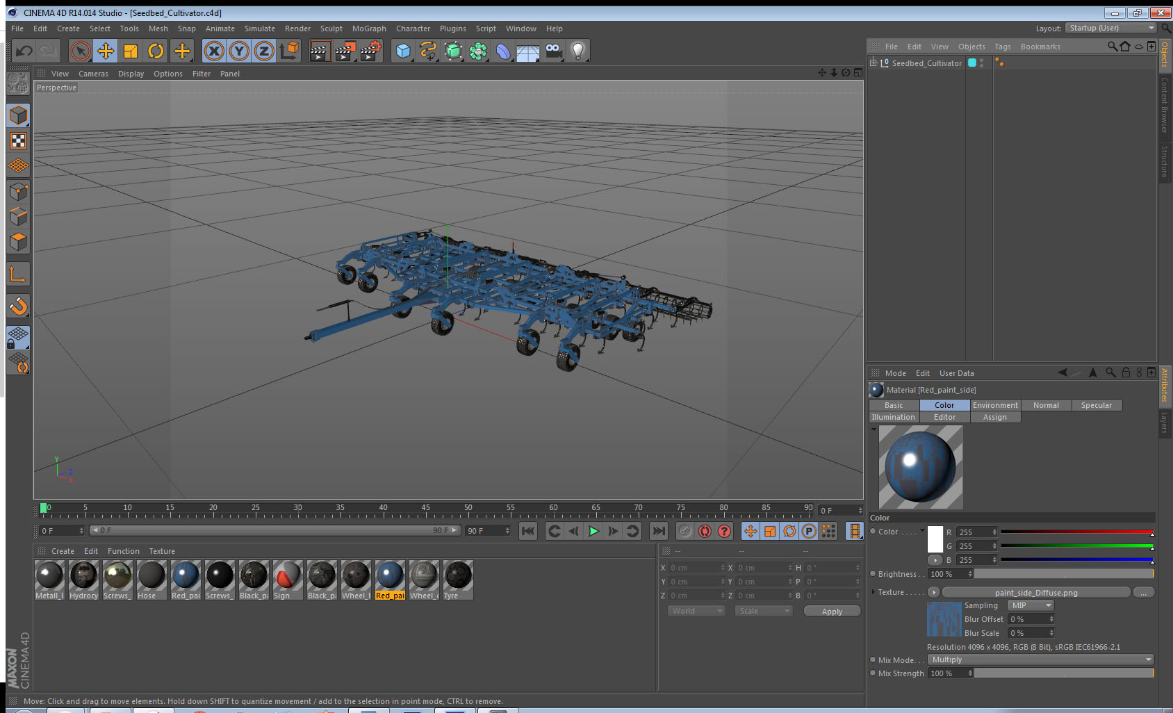 3D Seedbed Cultivator model