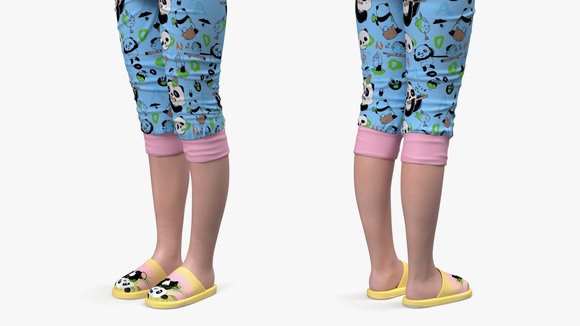 Asian Girl Baby in Pajamas Rigged for Maya 3D