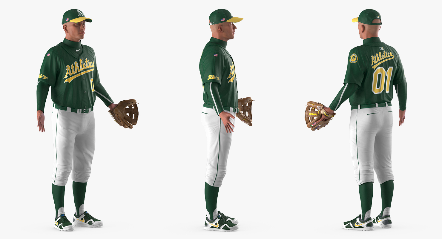 Baseball Player Rigged Athletics 3D