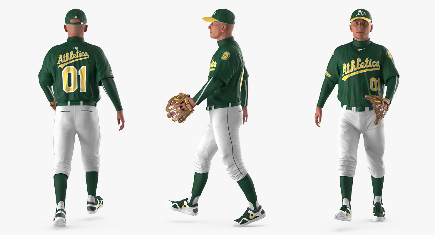 Baseball Player Rigged Athletics 3D