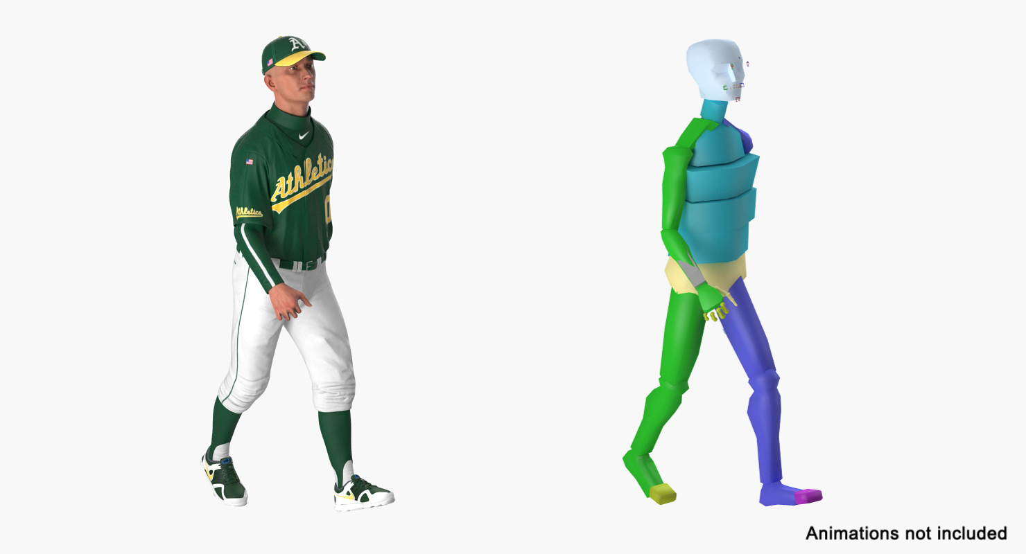 Baseball Player Rigged Athletics 3D