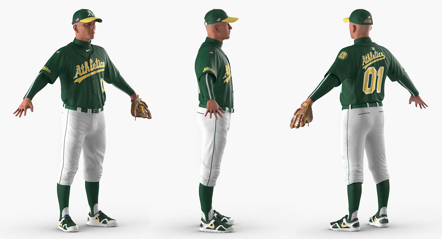 Baseball Player Rigged Athletics 3D