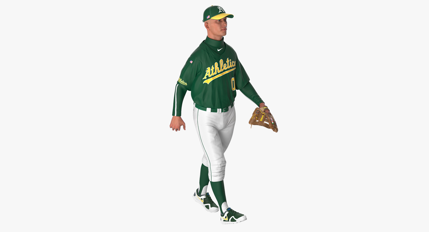 Baseball Player Rigged Athletics 3D