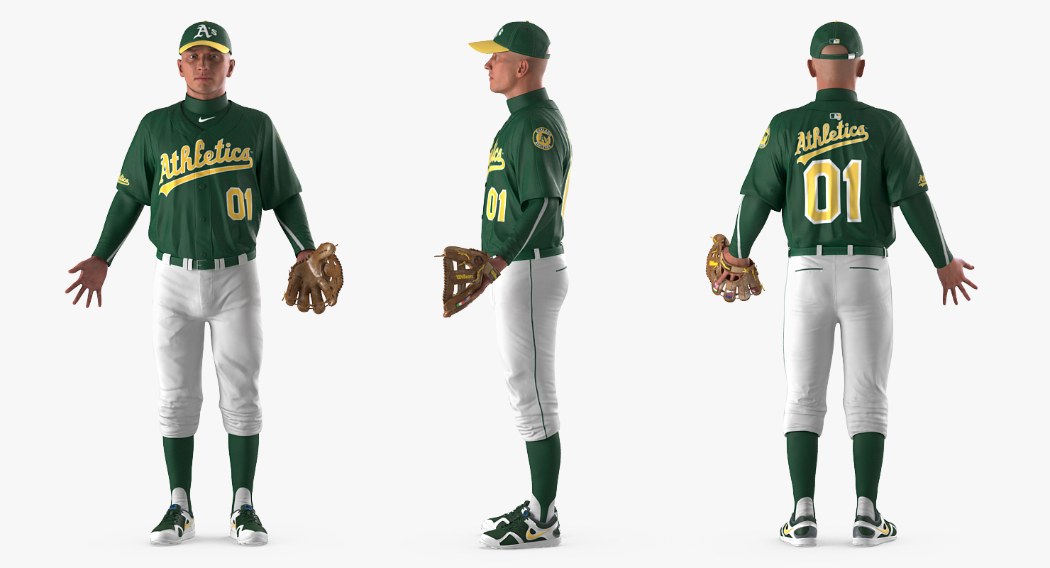 Baseball Player Rigged Athletics 3D