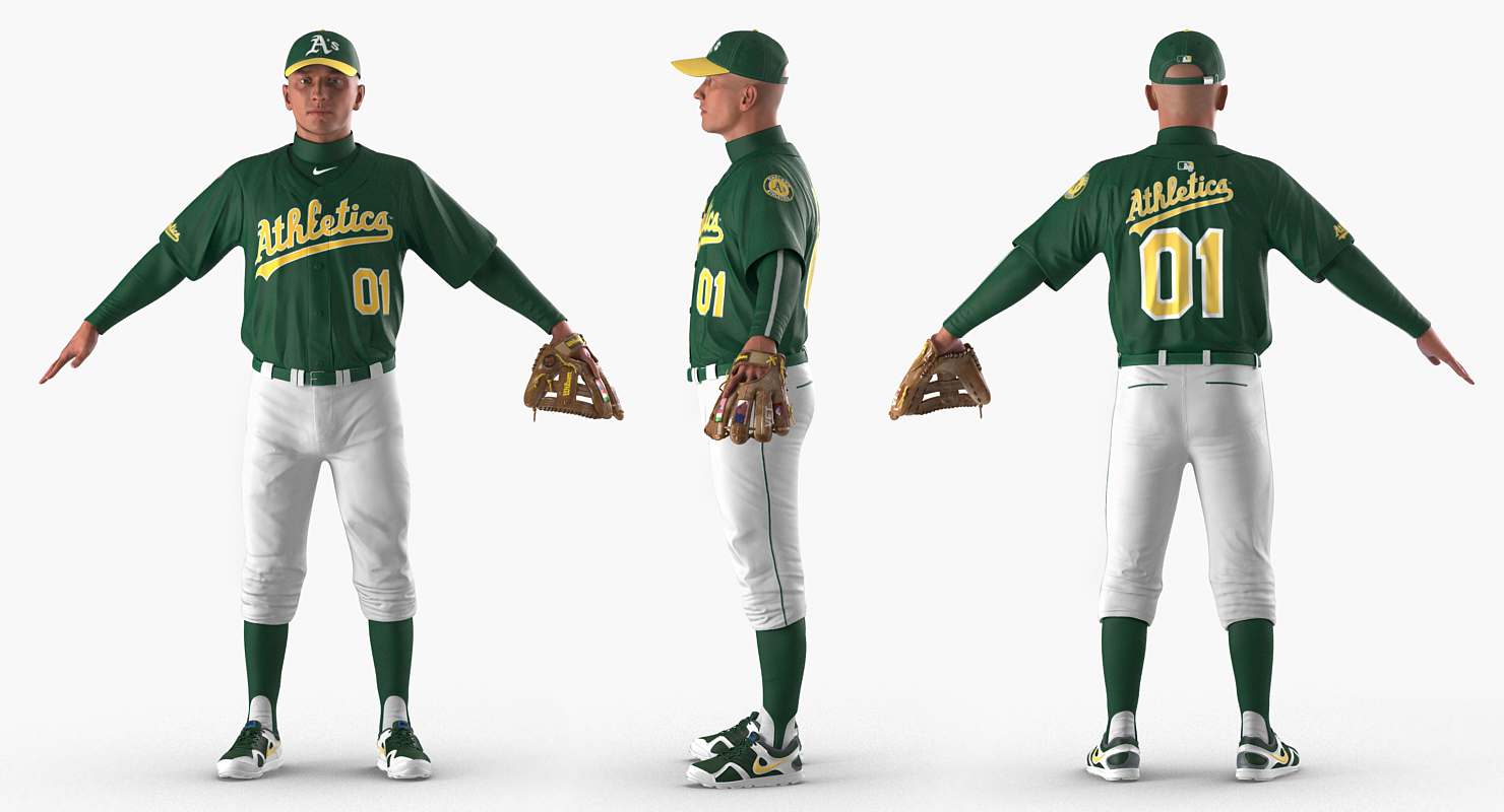 Baseball Player Rigged Athletics 3D