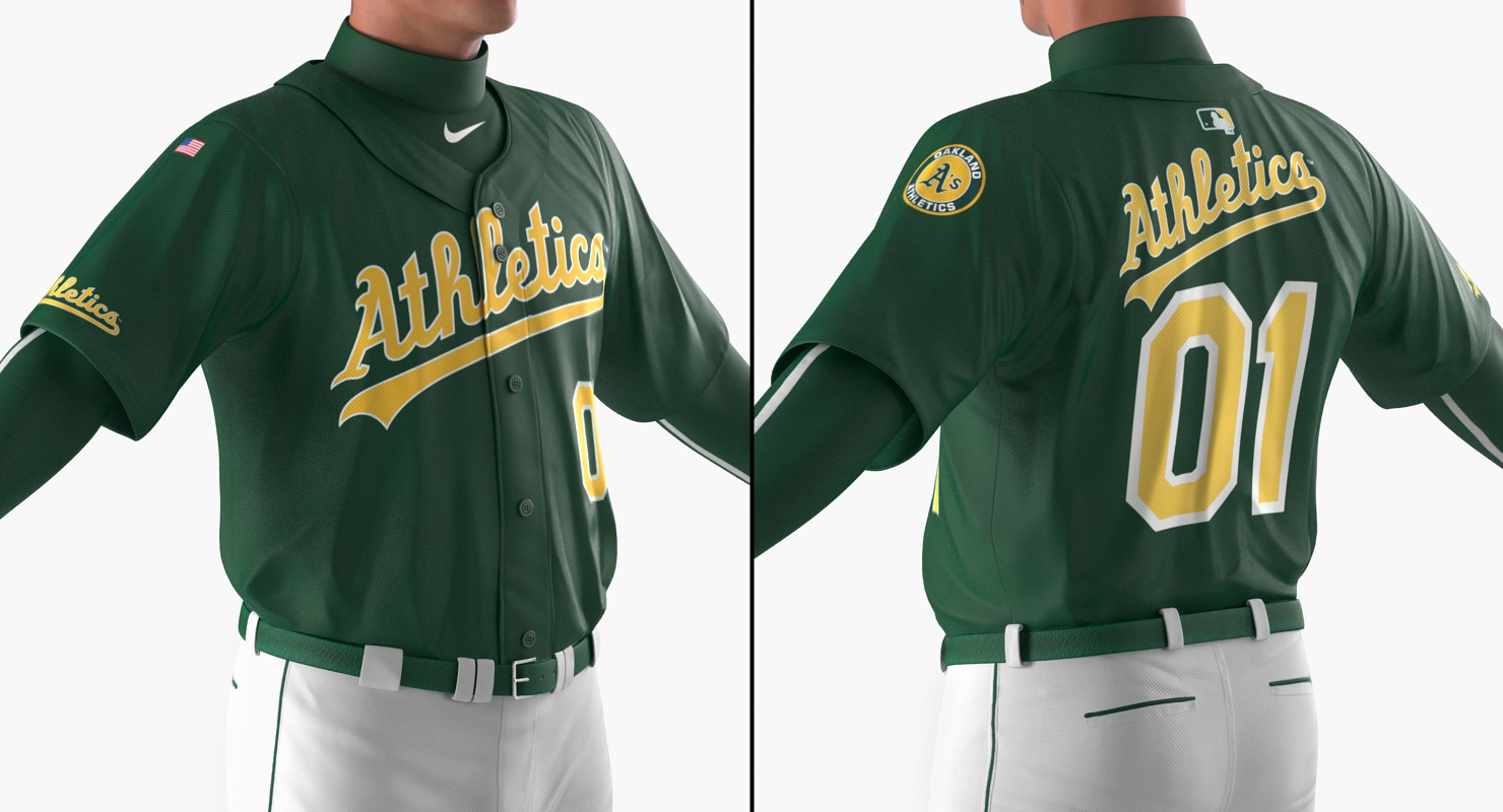 Baseball Player Rigged Athletics 3D